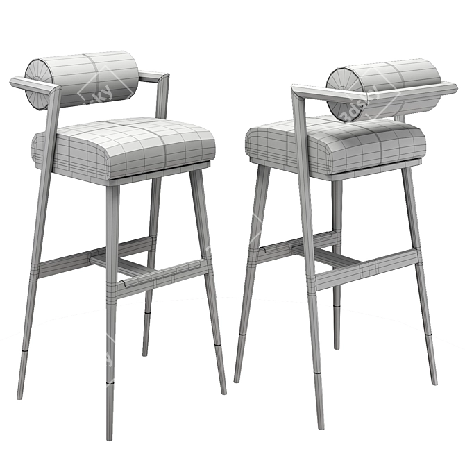 Modern Waters Bar Chair 3D model image 4