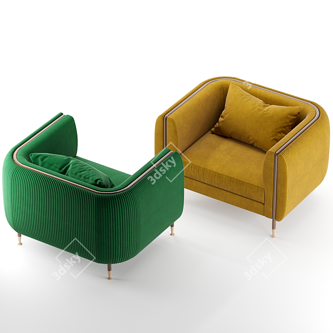 Modern Armchair: Sleek and Stylish 3D model image 2