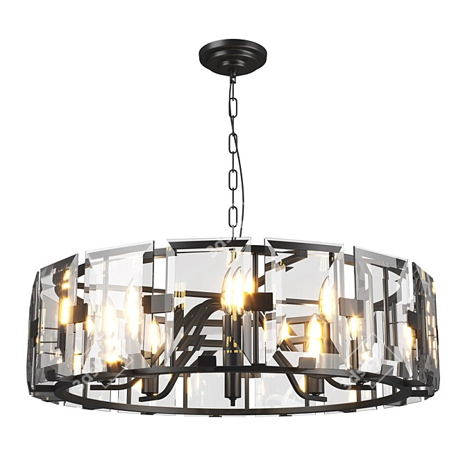 Stylish 8-Light Novara Pendant 3D model image 1