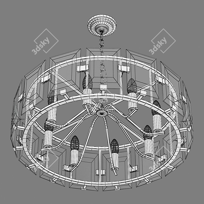 Stylish 8-Light Novara Pendant 3D model image 3