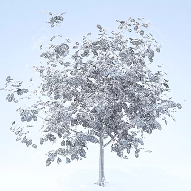 Youthful Oak: 3D Model with High Polygon Count 3D model image 5