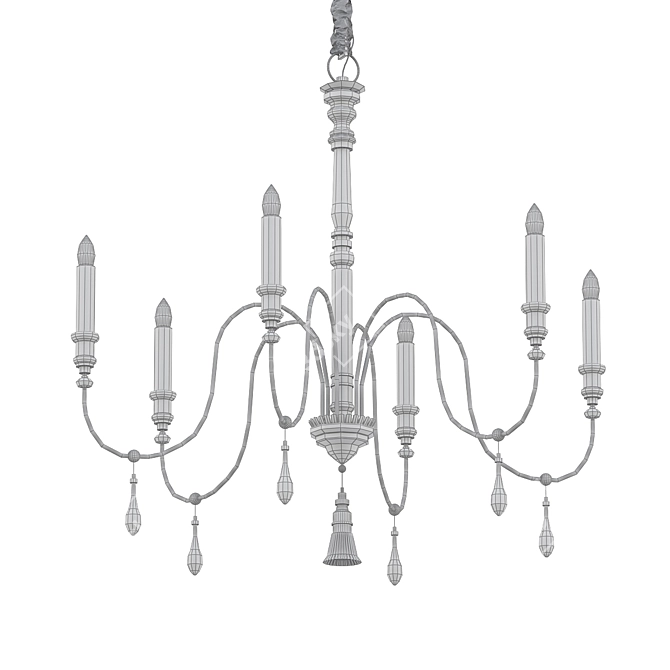 Elegant Black Robles Chandelier 3D model image 2