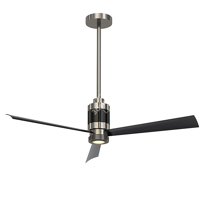 Black Gear LED Ceiling Fan 3D model image 1