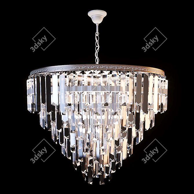 Crystal 12-Light Chandelier, 60cm Diameter 3D model image 1