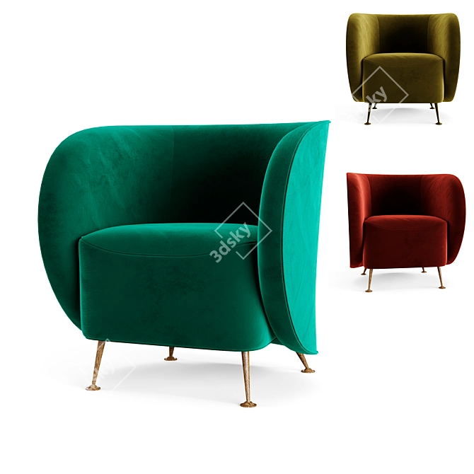 Elegant Italian Chair: Giulio Marelli 3D model image 4