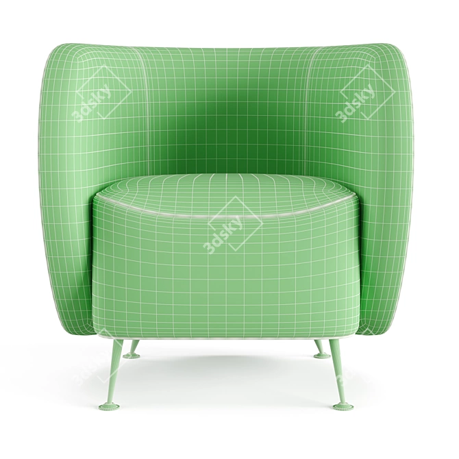 Elegant Italian Chair: Giulio Marelli 3D model image 5