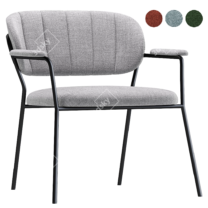 Stylish Jolien Armrest Lounge Chair 3D model image 1
