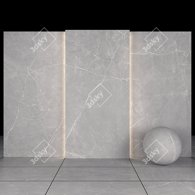 Elegant Sterlina Gray Marble: 8 Textures & Multiple Sizes 3D model image 1