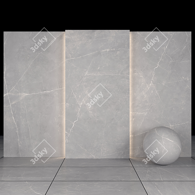 Elegant Sterlina Gray Marble: 8 Textures & Multiple Sizes 3D model image 2