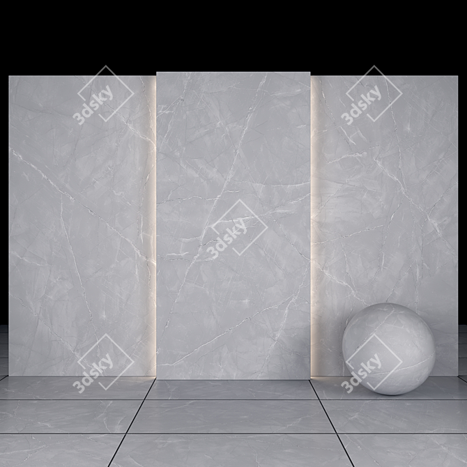 Elegant Melody Bianco Marble: Luxurious Textures & Versatile Tiles 3D model image 2