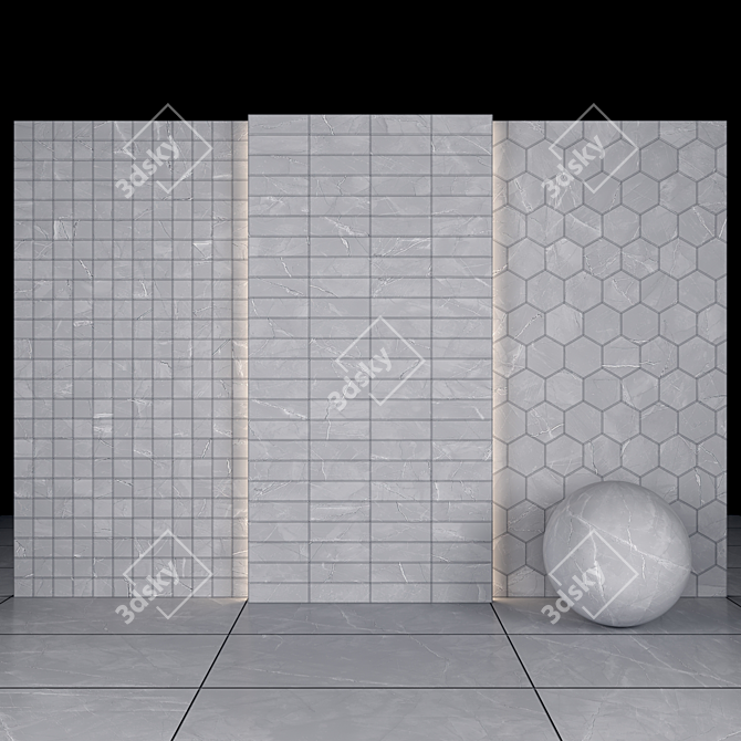 Elegant Melody Bianco Marble: Luxurious Textures & Versatile Tiles 3D model image 3