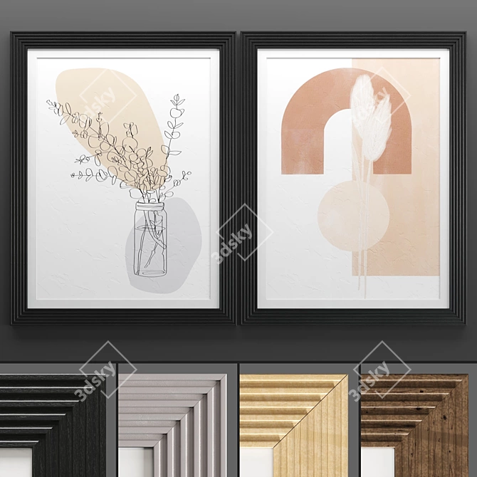 Elegant Art Frame Set 3D model image 1