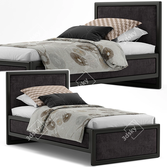 Cozy and Stylish Single Bed 3D model image 1