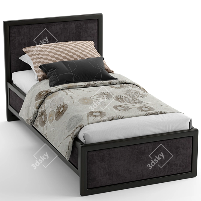 Cozy and Stylish Single Bed 3D model image 2