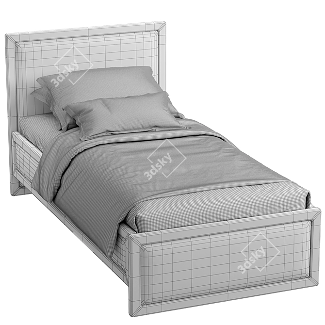 Cozy and Stylish Single Bed 3D model image 4