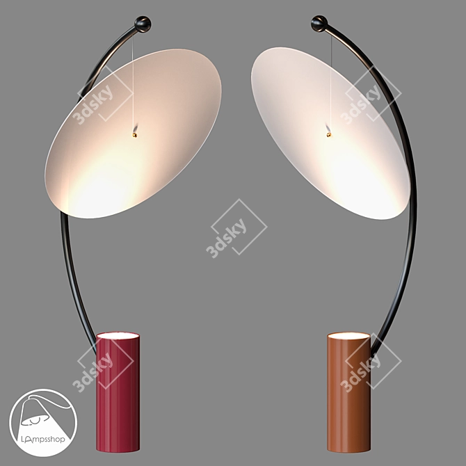 Elegant Assiette Floor Lamp 3D model image 1