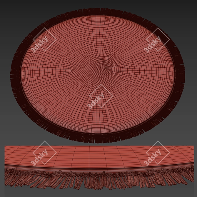 Round 08: Chic Circular Rug 3D model image 2