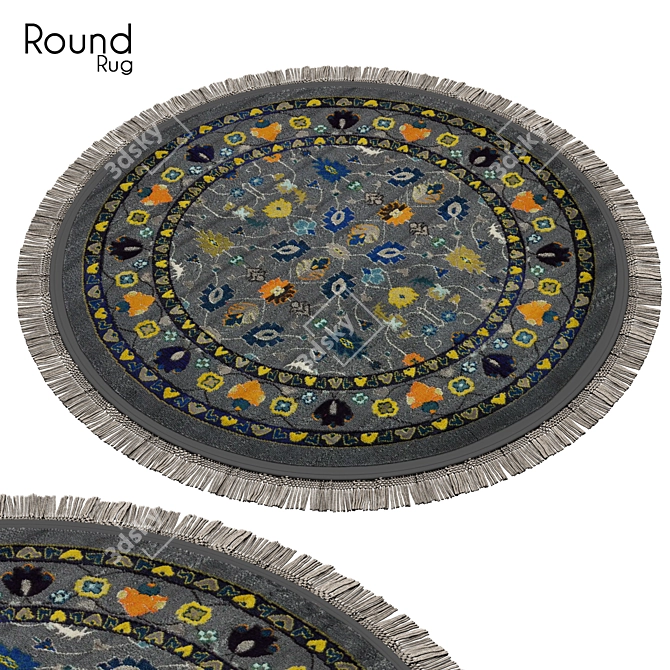 Sophisticated Circle Rug 3D model image 1