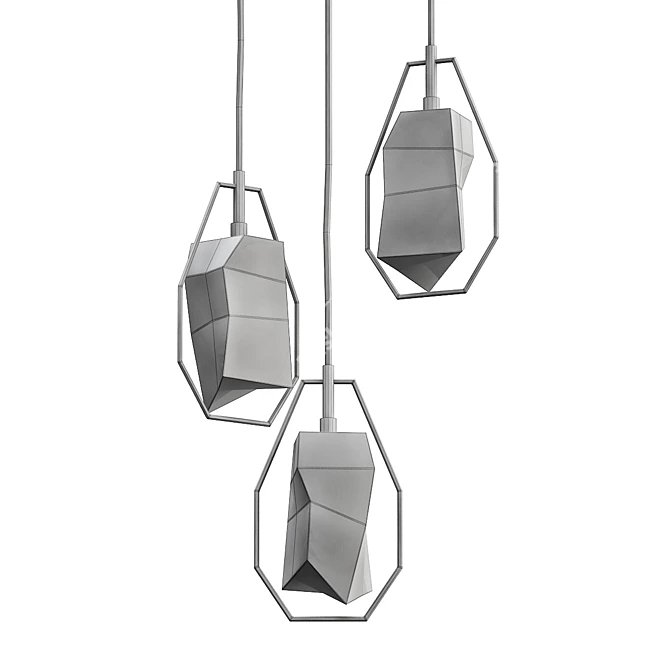 Gem Transparent Glass Pendant Lights 3D model image 2