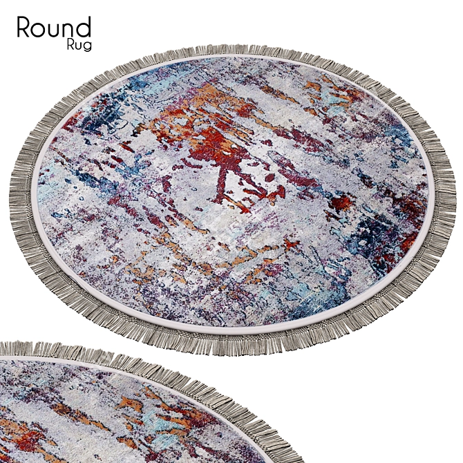 Luxury Round Rug: Elegant and Versatile 3D model image 1