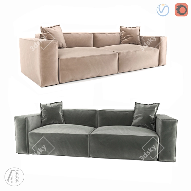 Modern Fox Sofa: Comfort & Style 3D model image 4