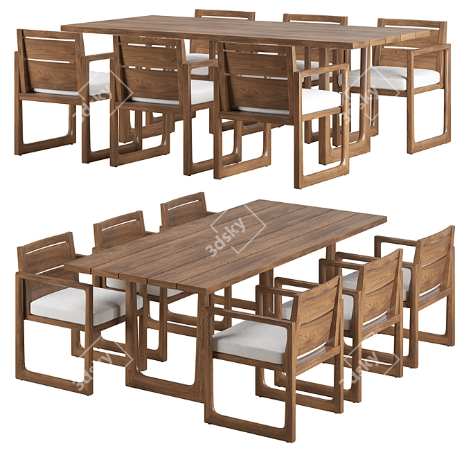 Elegant Navaro Dining Set 3D model image 1