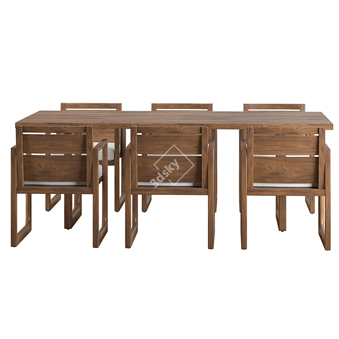 Elegant Navaro Dining Set 3D model image 4