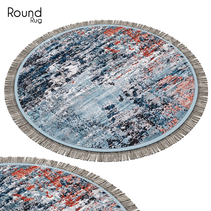 Modern Round Rug, 16" Diameter 3D model image 1