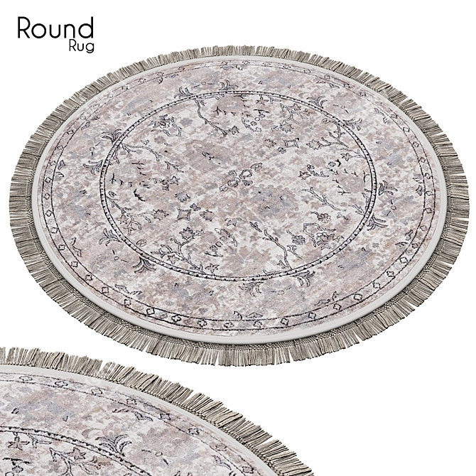 Round 17" Rug: Perfect for Modern Decor 3D model image 1