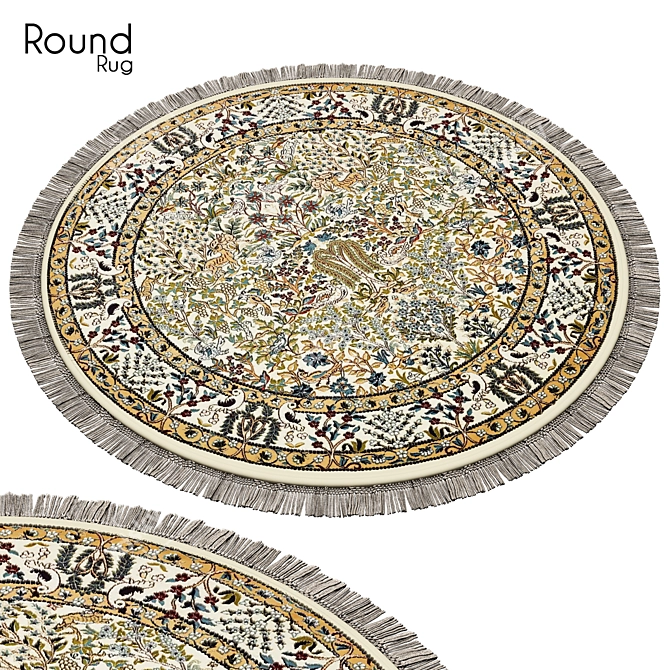 Stylish Round Rug in 18-Inch Size 3D model image 1