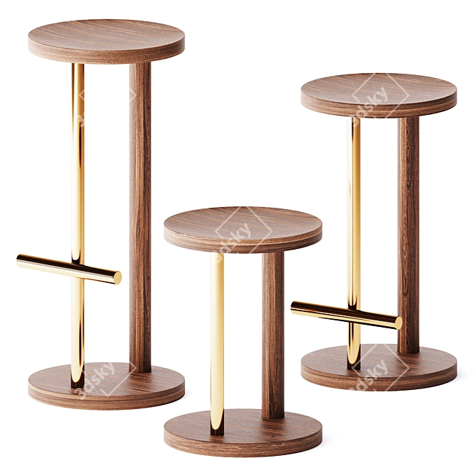 Sleek Spot Stools in Multiple Heights 3D model image 1