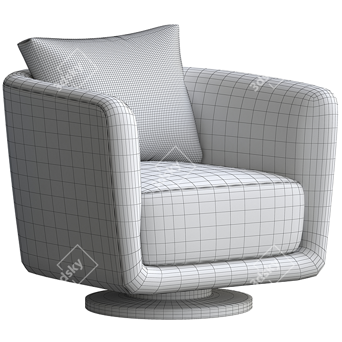 Elegant Julie Armchair by Fendi 3D model image 4