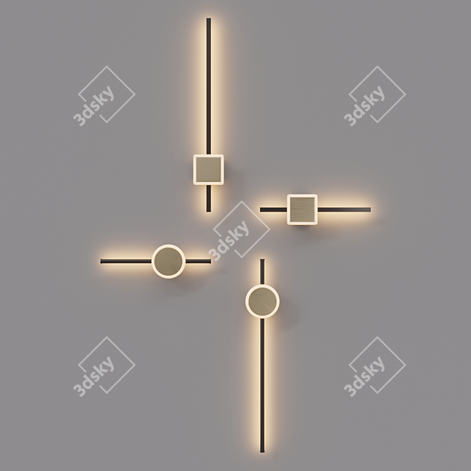 Sleek Ladzag Lamp Collection 3D model image 2