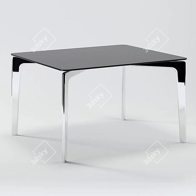 SAUL Glass and Aluminum Table by Arper 3D model image 1