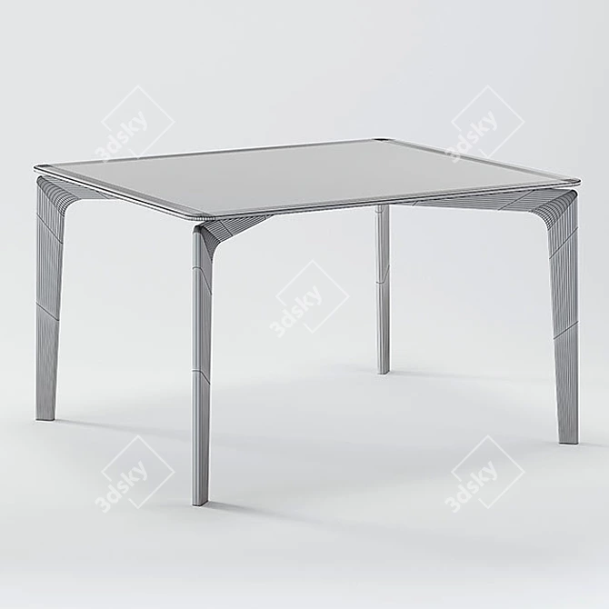 SAUL Glass and Aluminum Table by Arper 3D model image 3