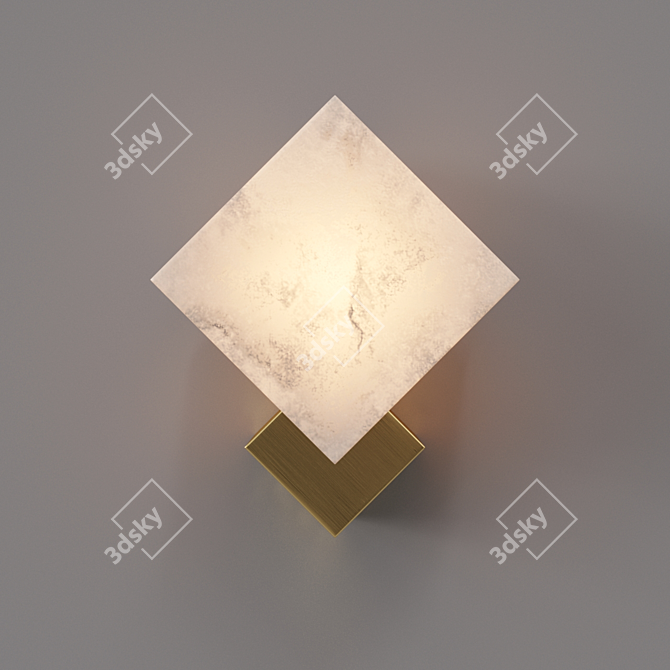 Sleek Cube Wall Lamp 3D model image 2