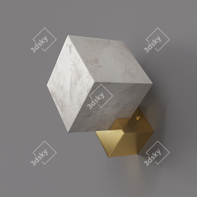 Sleek Cube Wall Lamp 3D model image 3