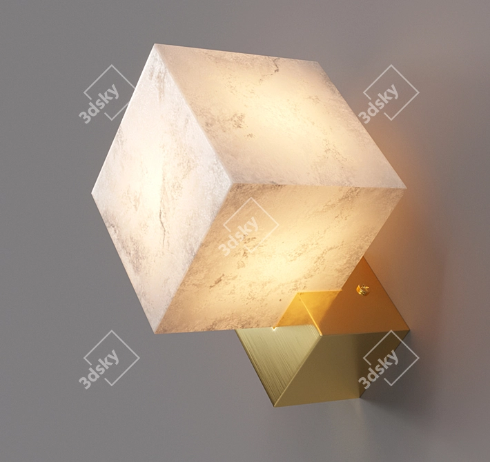 Sleek Cube Wall Lamp 3D model image 6