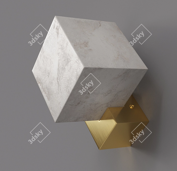 Sleek Cube Wall Lamp 3D model image 7