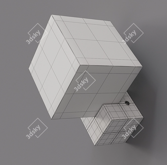 Sleek Cube Wall Lamp 3D model image 8