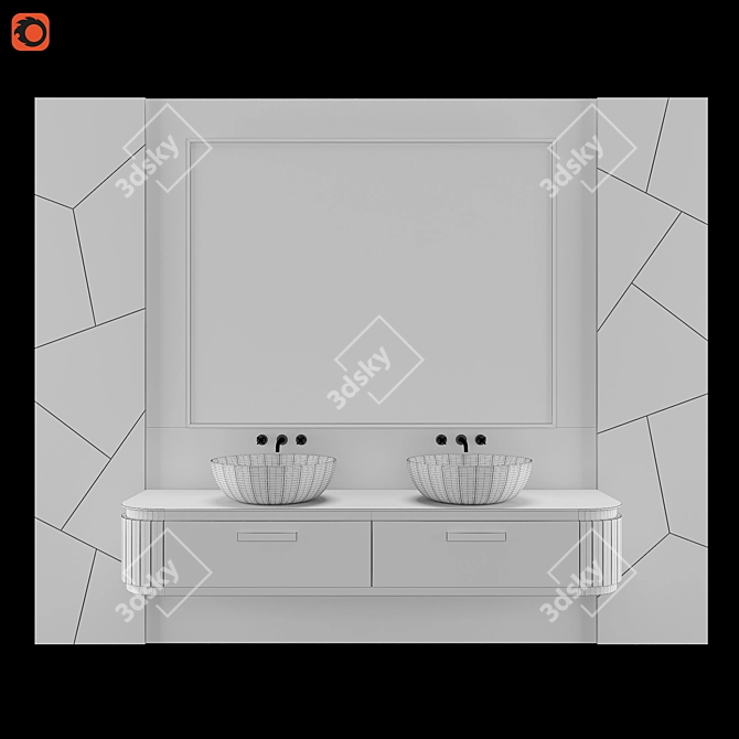 Elegant Wash Basin 07 3D model image 3