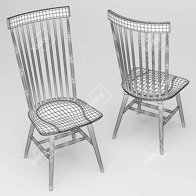 Kamron High Back Windsor Chair: Elegant & Timeless 3D model image 5