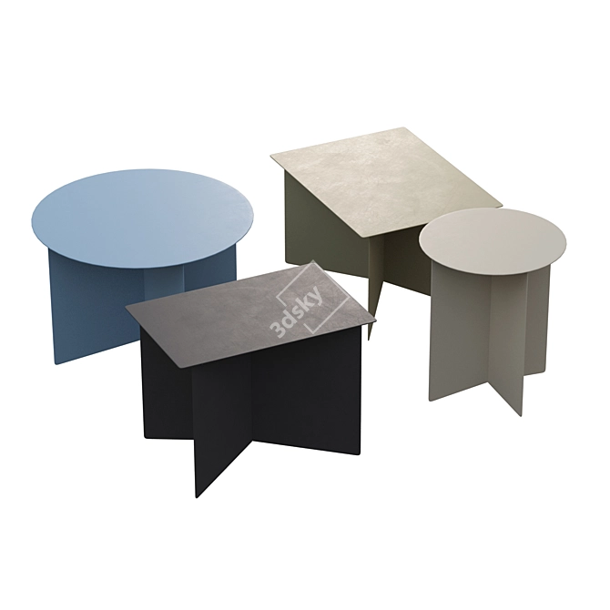 HK Living Metal Side Tables Collection 3D model image 1