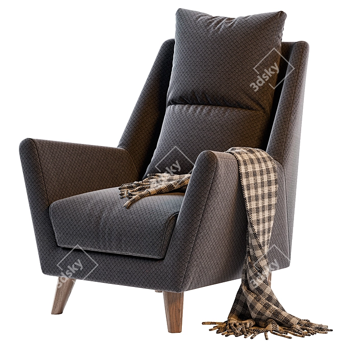 Elegant York Armchair 3D model image 1