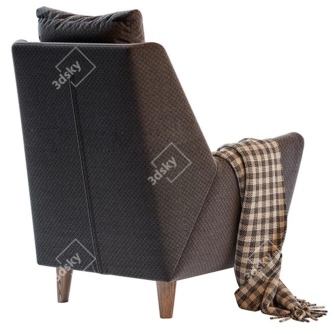 Elegant York Armchair 3D model image 2