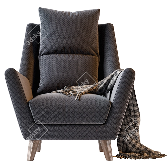 Elegant York Armchair 3D model image 3