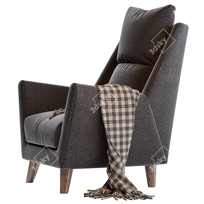 Elegant York Armchair 3D model image 4