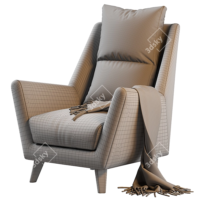 Elegant York Armchair 3D model image 5