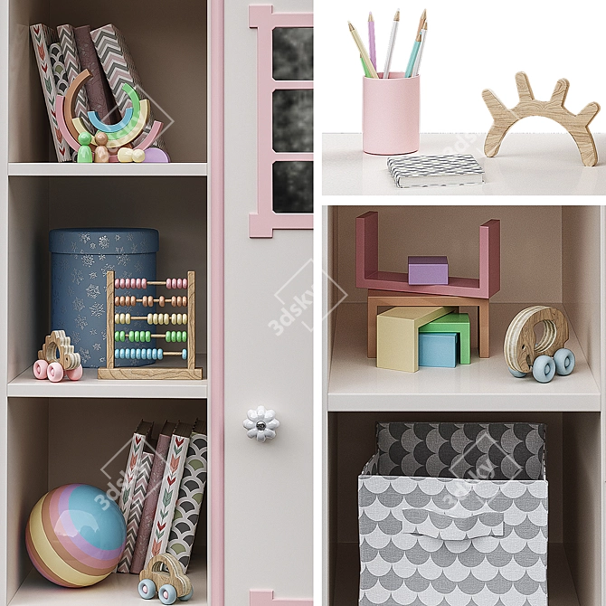 Kids House Wardrobe 1 3D model image 2