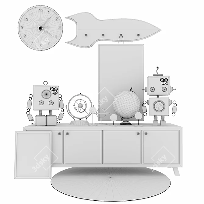 RoboFurn Set: High-Quality Robots and Furniture 3D model image 5